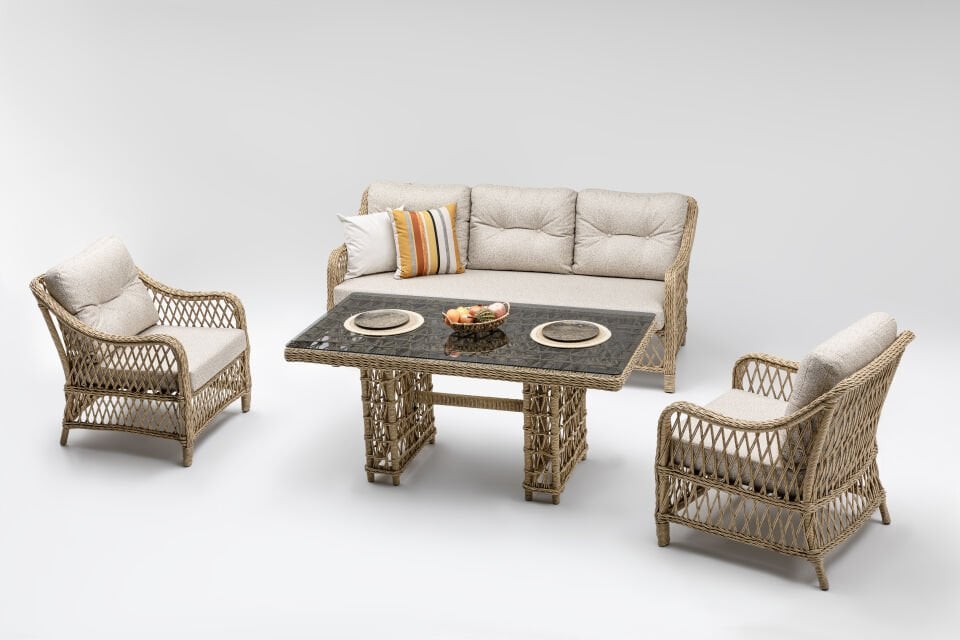 Madeo Rattan Bahçe Balkon Oturma Grubu